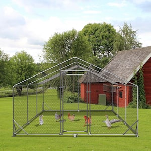 120 in. x 240 in. x 74.4 in. H Metal Chicken Coop Large Waterproof Chicken Poultry Cage