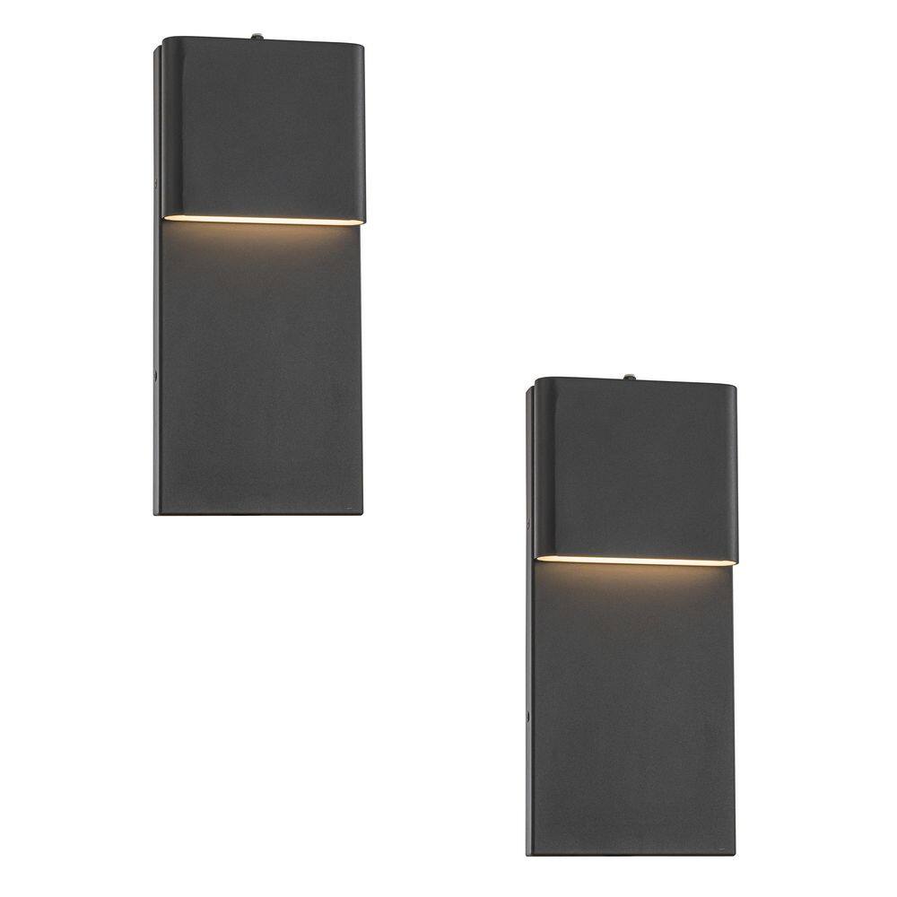ALOA DECOR 1-Light 13 in. Modern Matte Black Square 10W Integrated LED ...