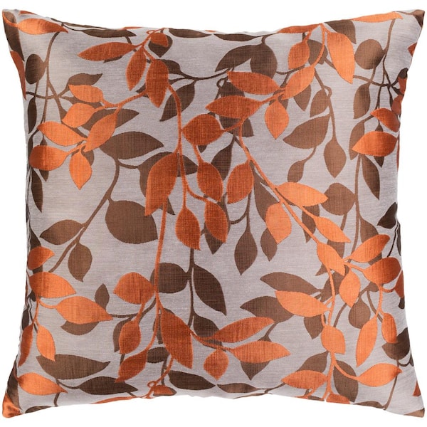 Livabliss Encelia Taupe 22 in. x 22 in. Square Pillow Cover