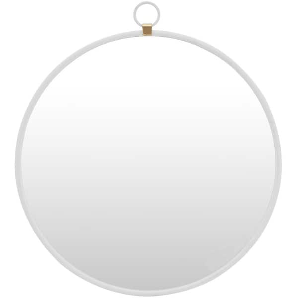 FirsTime & Co. 32.5 x 1 x 36 in. White Marshall Round Mirror
