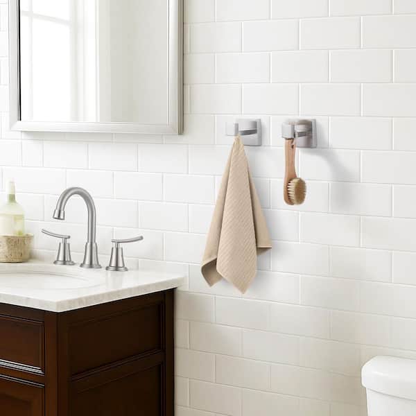 Stainless Steel Single J-Hook Robe/Towel Hook in Brushed Nickel 4 Pack