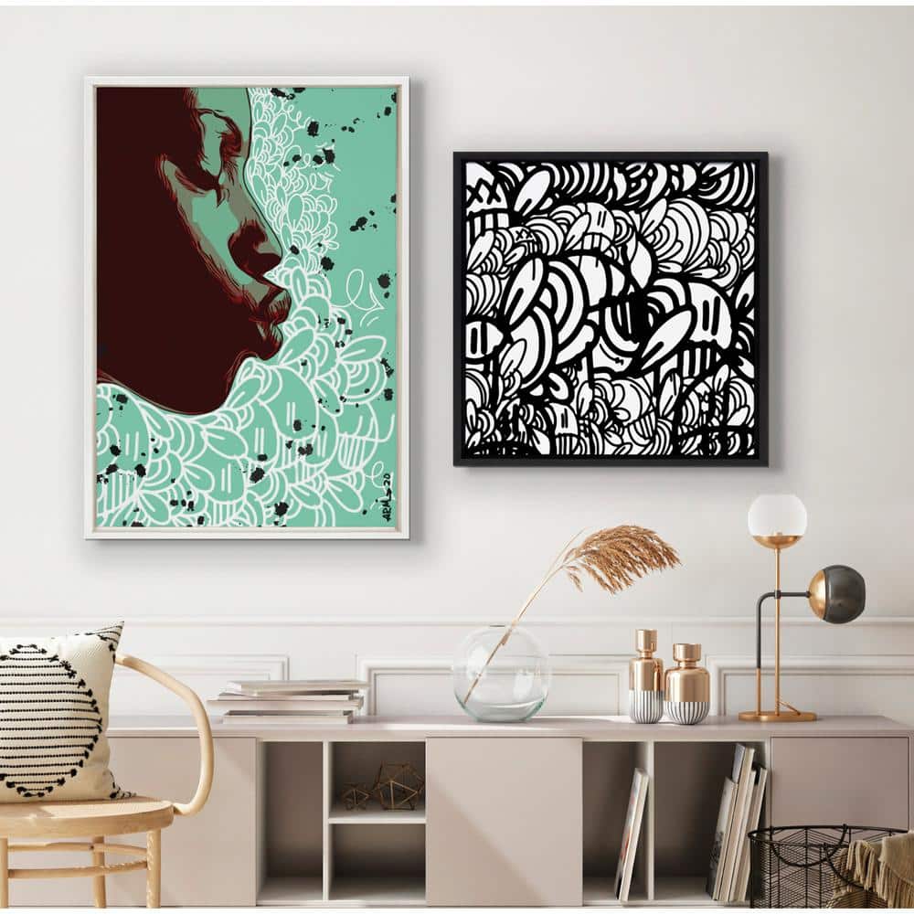 Black and White Abstract Motivational Canvas Print, 22x22
