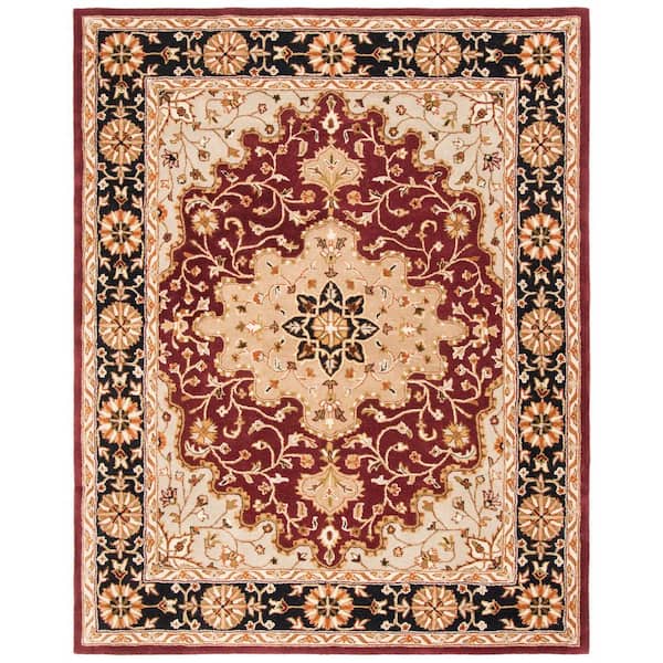 SAFAVIEH Heritage Red/Black 10 ft. x 14 ft. Medallion Border Area Rug