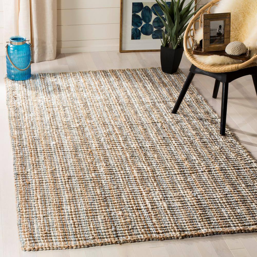 Handmade Reversible Gray and Natural Wool Area Rug