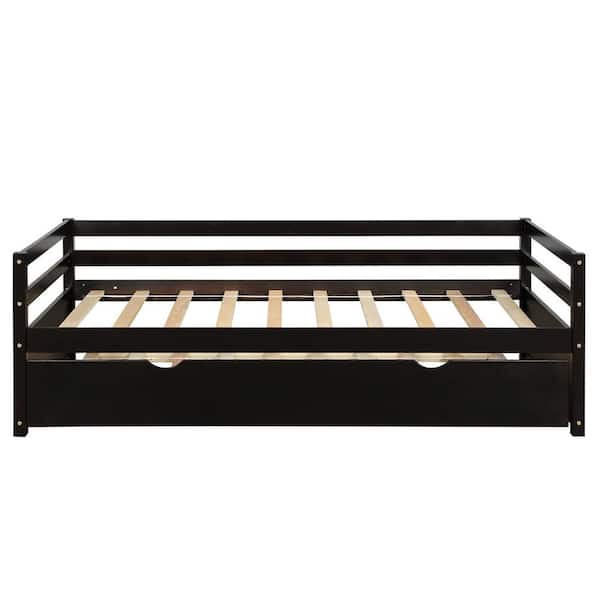 Magic Home Brown Color Twin Size Daybed with Trundle