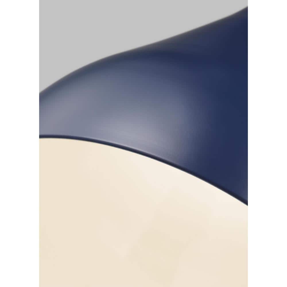 Navy Glass and Brass Indoor/Outdoor Pendant Light