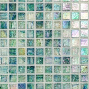 Tilebar Celeste Summery Bloom Green Glass Polished Mosaic Tile