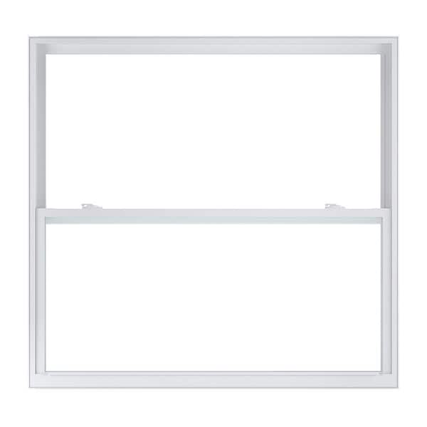 American Craftsman 52 in. x 37.25 in. 50 Series Low-E Argon SC Glass Single Hung White Vinyl FL Flange Window, Screen Incl