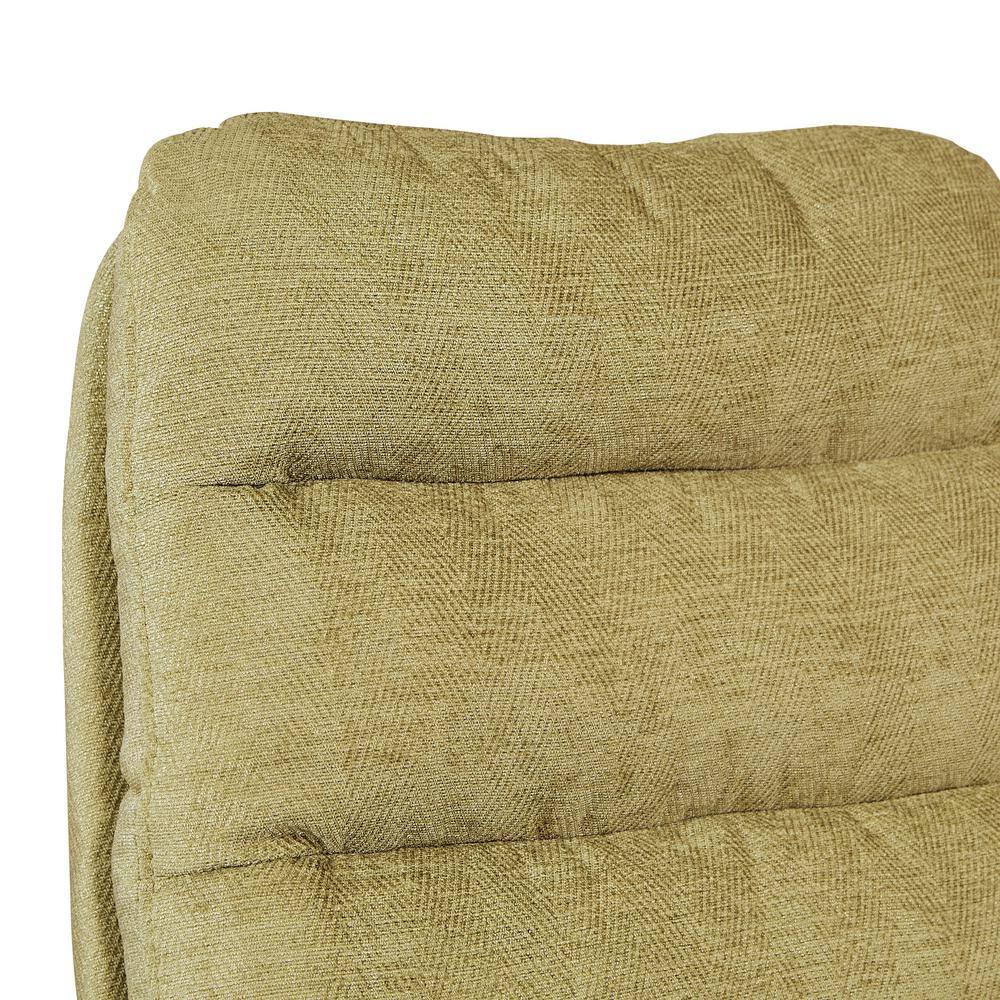 Olive Fabric Armless Ergonomic Swivel Office Chair with Gold Base