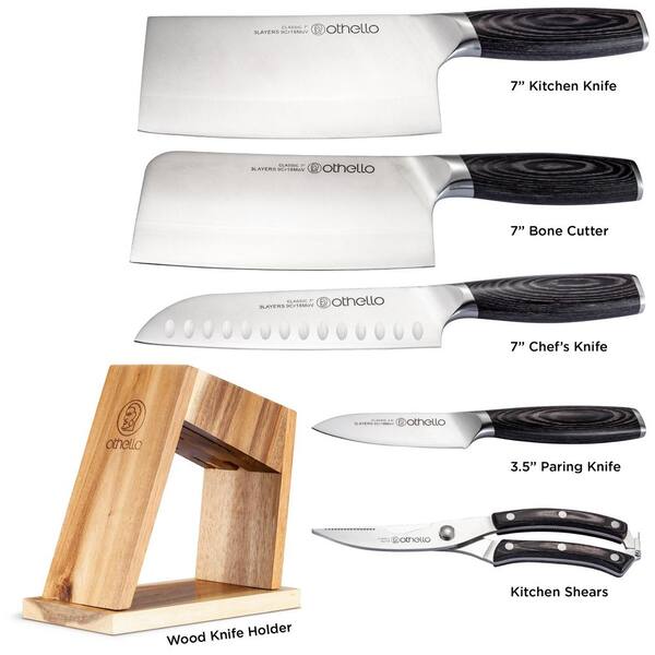 Cold Steel 59KSSET Kitchen Classics Complete Set - 6 Knives - 6 Steak Knives  - Hardwood Oak Block