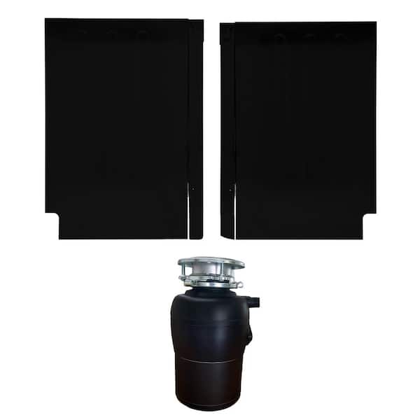 24 in. Standard Built-in Dishwasher 14-place plus 3/4 HP Garbage Disposer with QUIET 51dB 110V E-Star ADA in Black