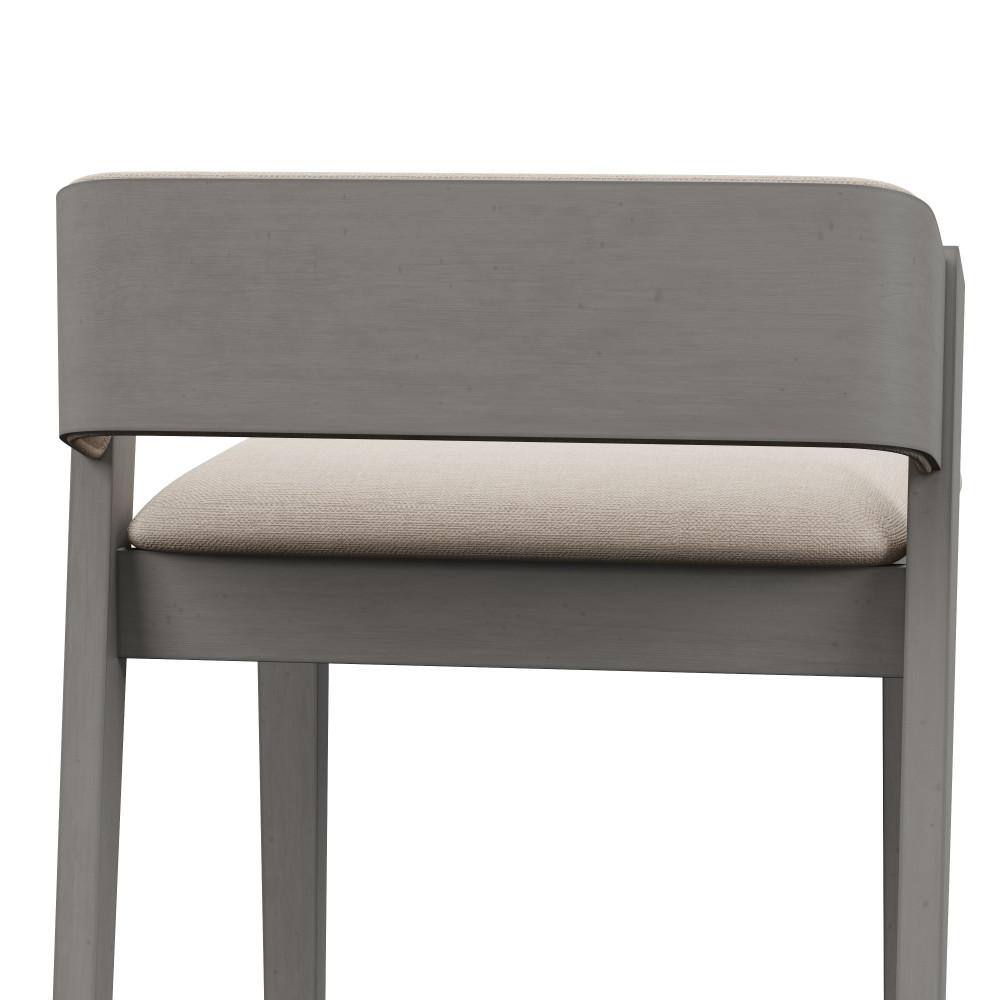 Distressed Gray Wood Saddle Style Counter Stool