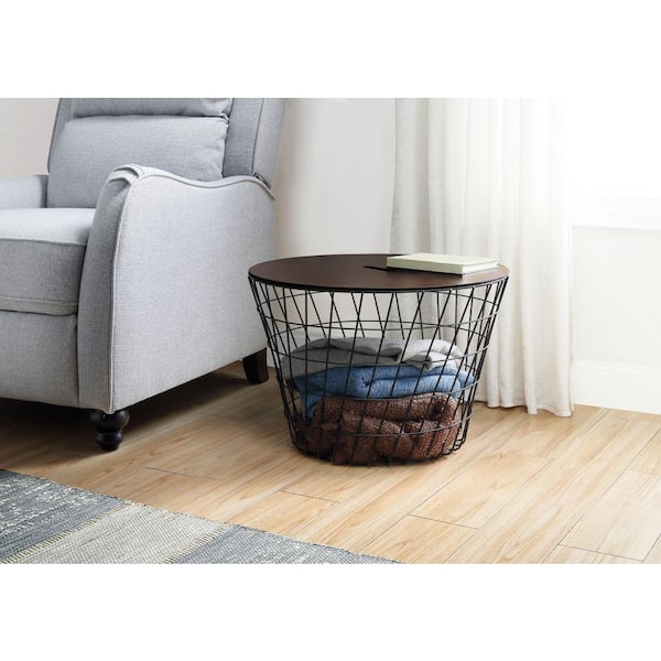 Metal blanket basket with lid new arrivals