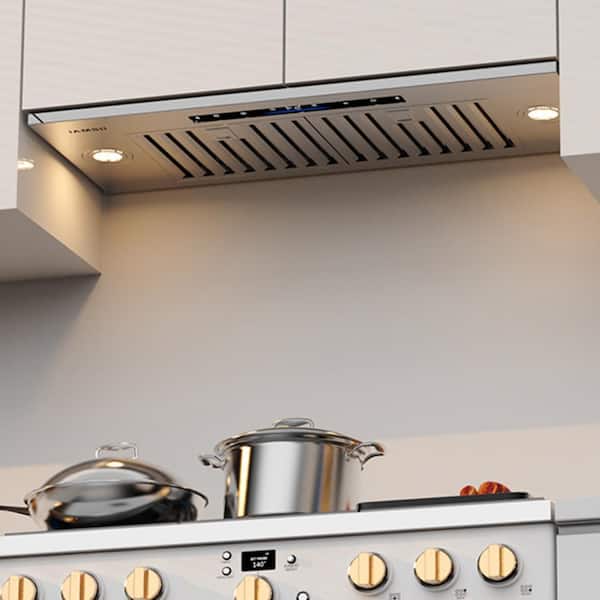 BRANO 36 in. Convertible Insert Range Hood in Stainless Steel with