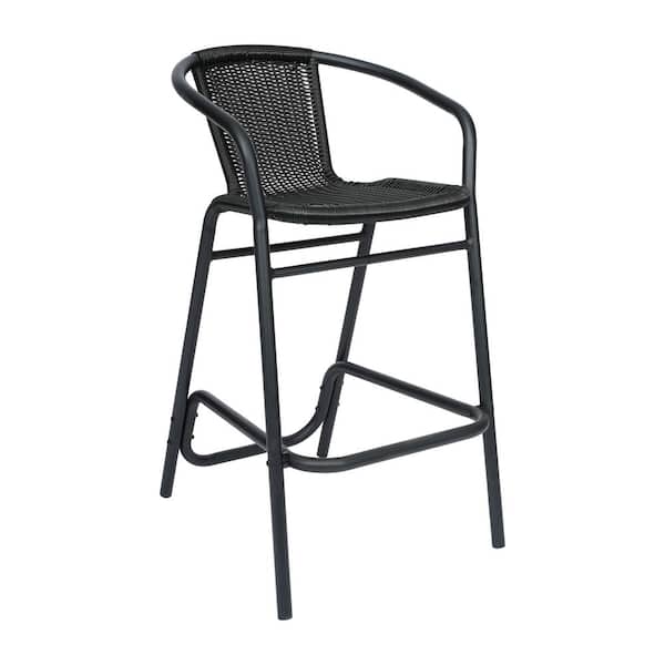 Carnegy Avenue Black Metal Outdoor Bar Stool