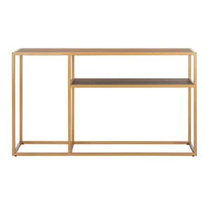 Octavia 54 in. Brown/Gold Wood Console Table