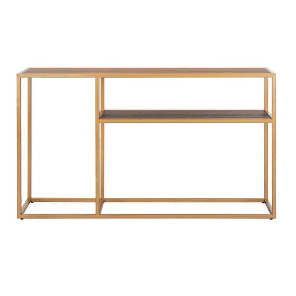 SAFAVIEH Octavia 54 in. Brown/Gold Wood Console Table
