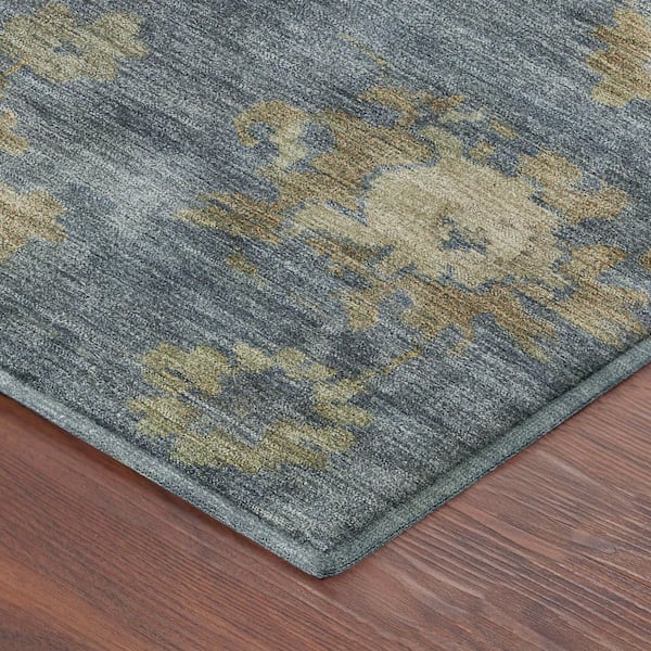 Mayfield Premium Machine Washable Abstract AMF2305 Blue 8 ft. x 10 ft. Area Rug