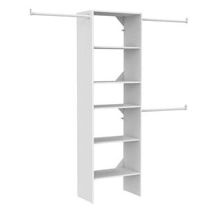 Selectives 84 in. W - 120 in. W White Wood Closet System