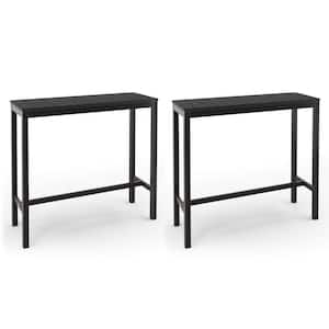 Humphrey 45 in. Black Plastic HDPS Outdoor Bar Table Patio Waterproof Pub Height Dining Table For Balcony Indoor 2-pack