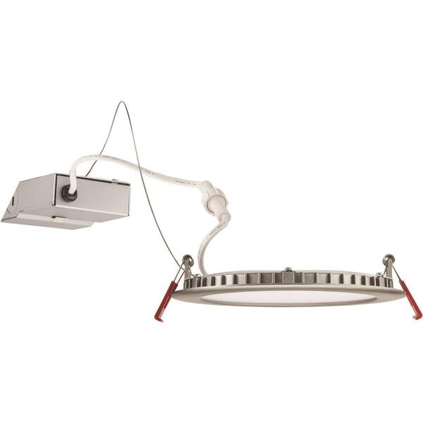 Lithonia Lighting Wafer 6 in. Brushed Nickel Integrated LED Recessed Kit