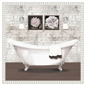 "Brick Bath I" by Elizabeth Medley 1-Piece Floater Frame Giclee Home Canvas Art Print 16 in. x 16 in.