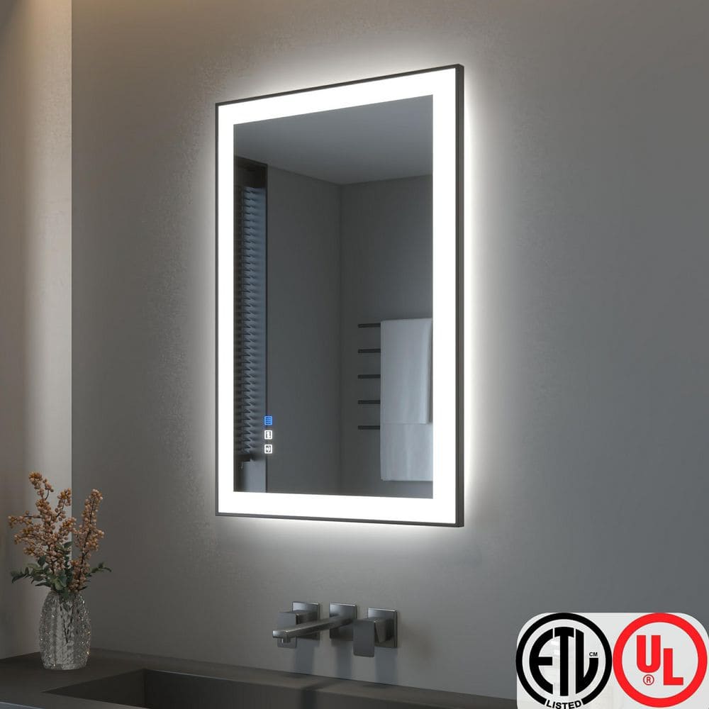 TOOLKISS 36 in. W x 24 in. H Rectangular Framed LED Anti-Fog Wall