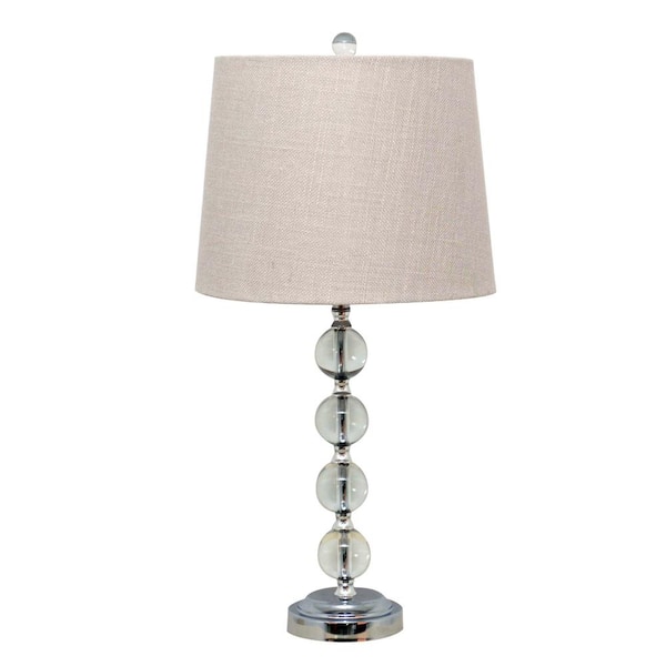 Cresswell 26 in. Crystal Stacked Ball Table Lamp with White Shade