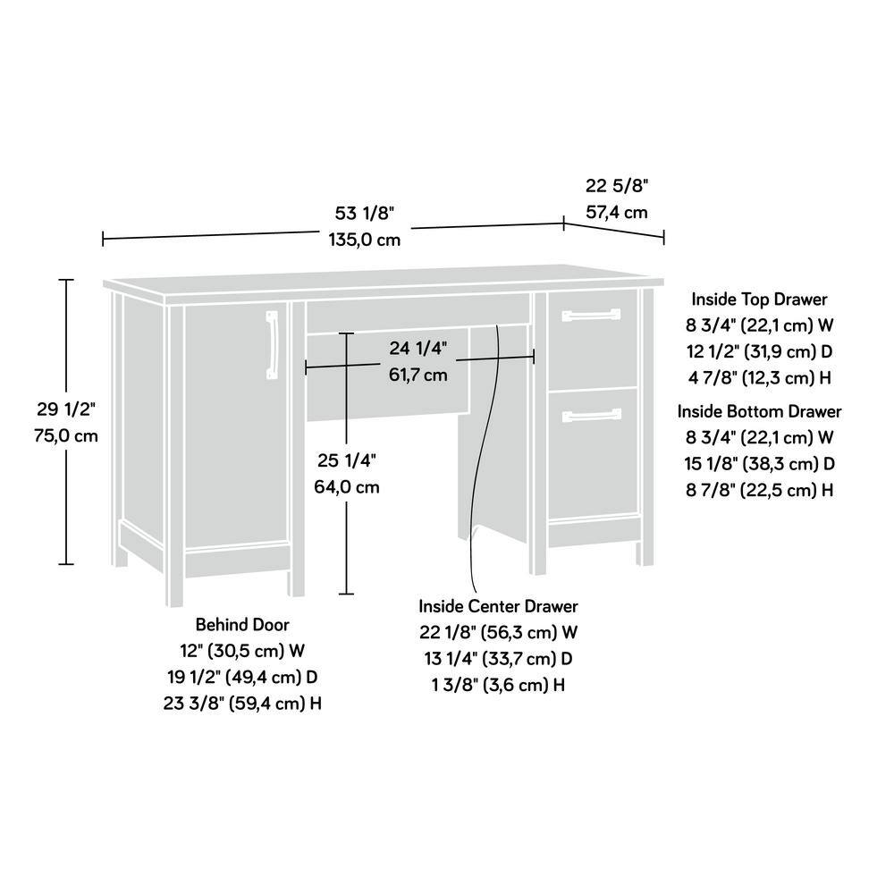 Sindoori Mango 53'' Home Office Desk with Filing Cabinet