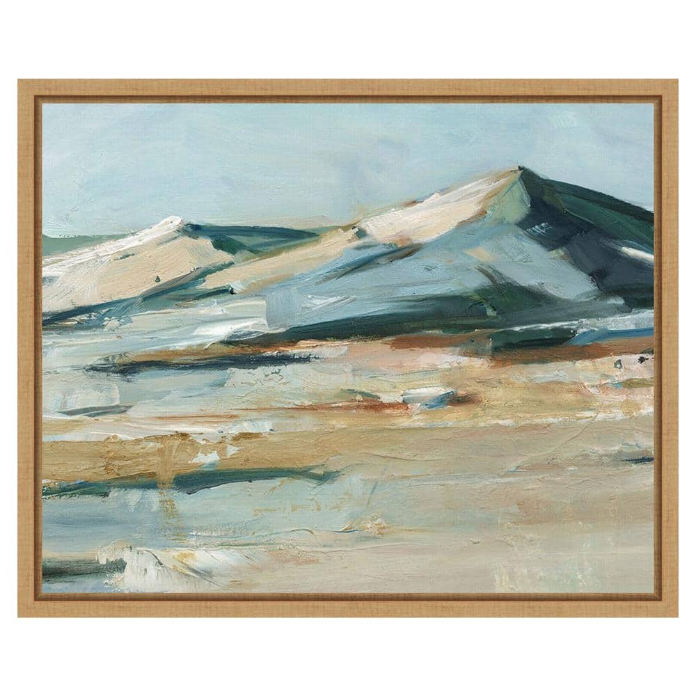 Spring Mountain View II Abstract Landscape Canvas with Maple Frame