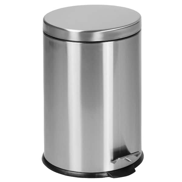 Carnegy Avenue 5.3 Gal. Silver Oval Trash Can with Lid