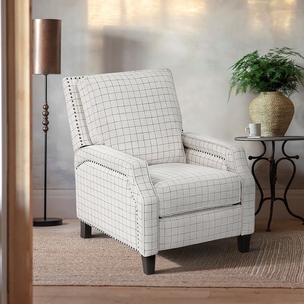 Lazzara Adele Off-White with Black Plaid Pattern Textured Manual