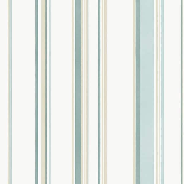 Unbranded Smart Stripes 3 Green/Beige/White Casual Stripe Matte Finish Non-Pasted Vinyl on Non-Woven Wallpaper Sample
