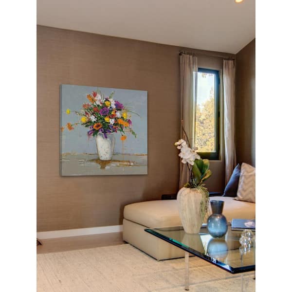 Unbranded 24 in. H x 24 in. W "Blushing Blooms II" by Julie Joy Printed Canvas Wall Art