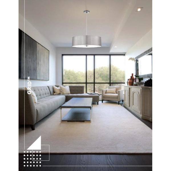 Brushed Nickel 4-Light Drum Pendant with Metal Shade