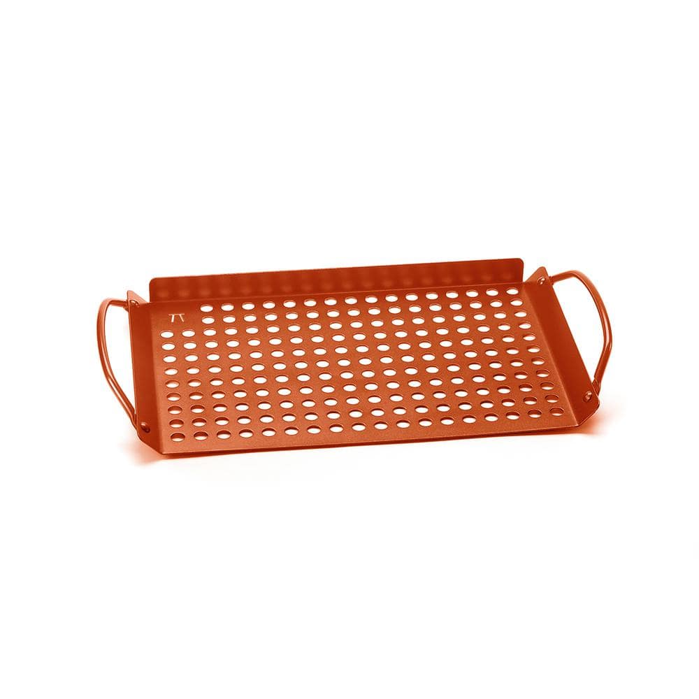 Copper Non-Stick Grilling Tray with Handles, 12.25 in