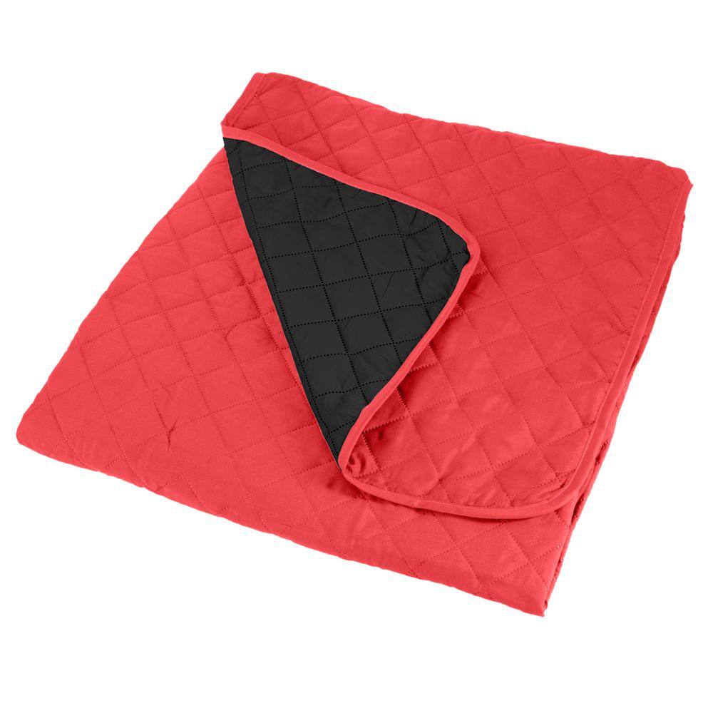 Reversible Burgundy and Black Quilted Sofa Protector