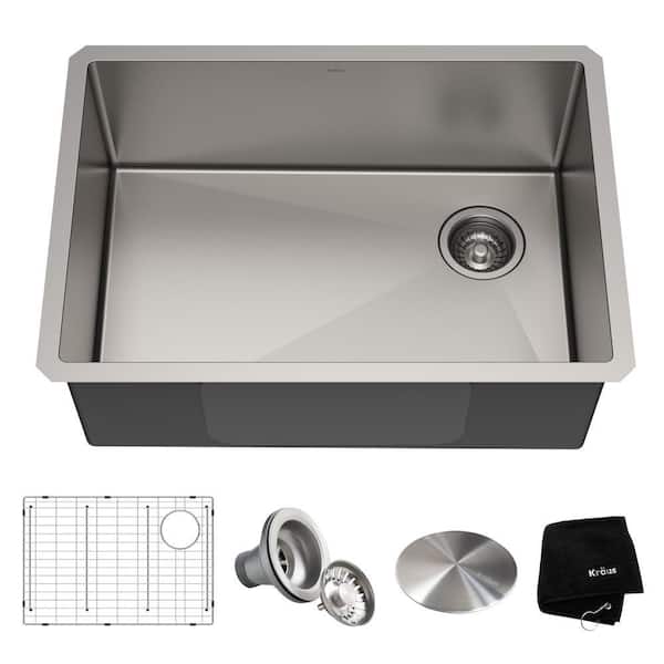 KRAUS Standart PRO Undermount Stainless Steel 27 in. Single Bowl Kitchen Sink