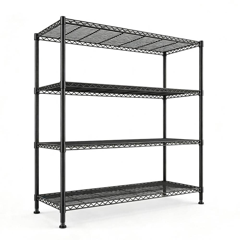 4-Tier Wire Shelving Storage Rack Heavy Duty Metal Shelf Unit Height Adjustable for Garage Kitchen Pantry price history on PriceWatchPro