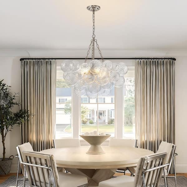 GoYeel Bublume 6-Light Mid-Century Nickel Bubble Chandelier with