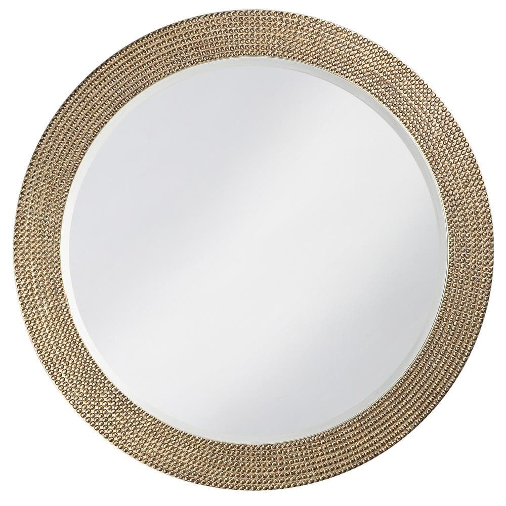 Italian Silver Leaf Carved Round Wall Mirror