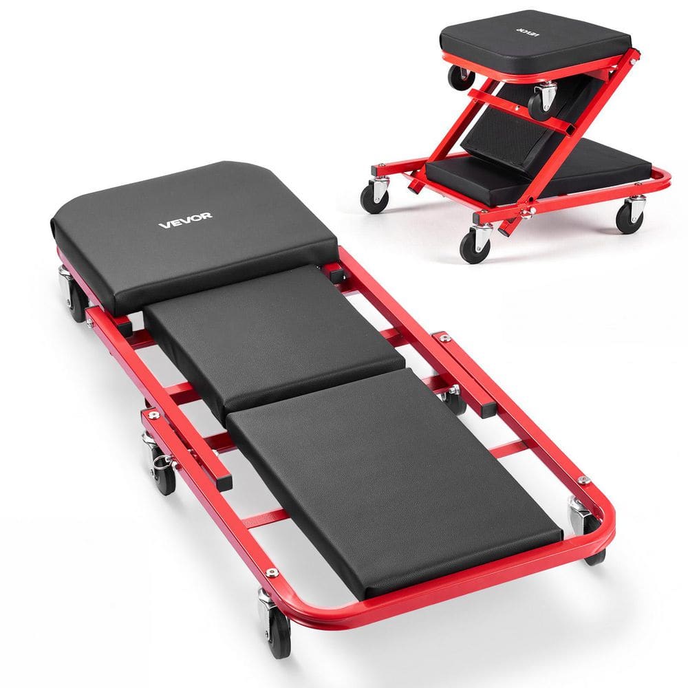 VEVOR 40 in. Folding Mechanic Creeper, 2 in 1 Z Creeper Seat and