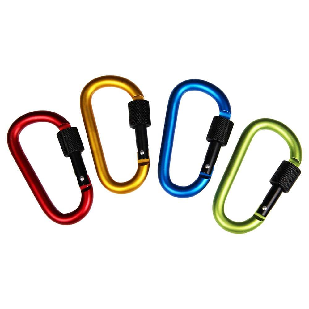 Stainless Steel Carabiner Clip D Ring Locking Strong Light Caribeaner Camping MP 