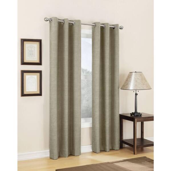 Sun Zero Semi-Opaque Linen Tom Thermal Lined Curtain Panel, 40 in. W x 63 in. L