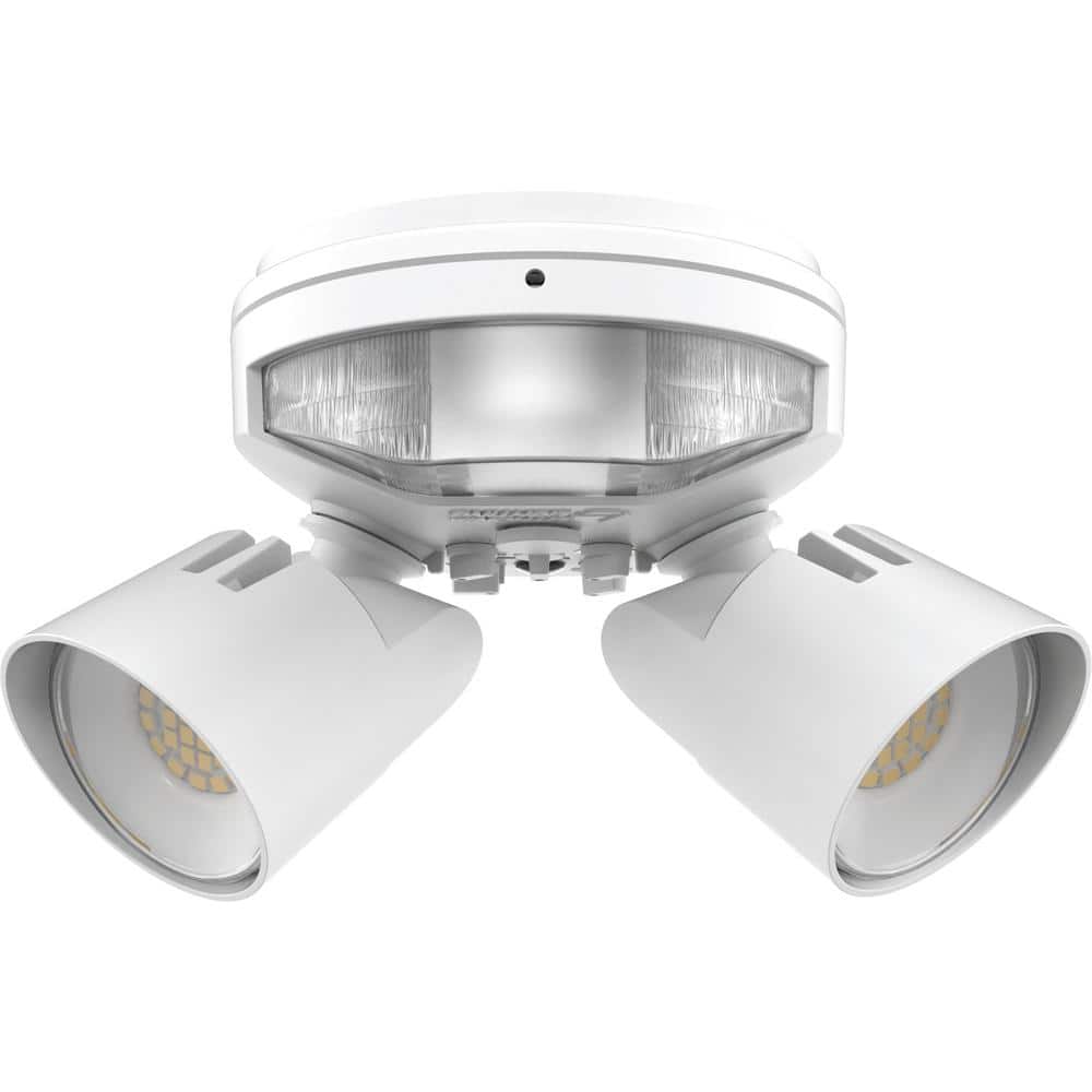 White Dual Head LED Security Flood Light with Motion Sensor