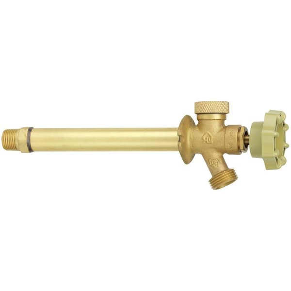 Homewerks Worldwide 1/2 in. x 3/4 in. x 10 in. Brass MPT x MHT Anti-Siphon Frost-Proof Sillcock Valve
