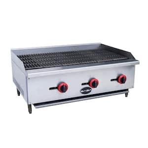 36 in. Gas Cooktop Charbroiler in Stainless Steel with 3 Burners