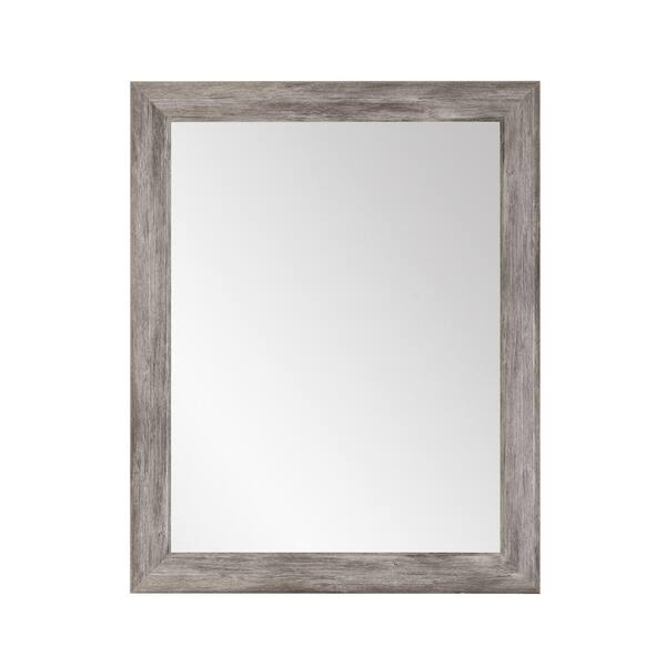 BrandtWorks Weathered 33 in. W x 28 in. H Framed Rectangular Bathroom Vanity Mirror in Weathered Gray
