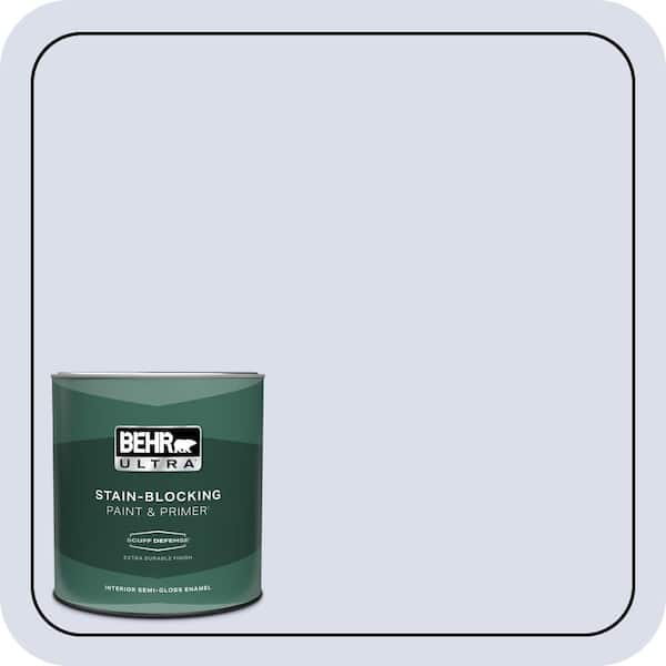 BEHR ULTRA 1 qt. #620C-1 Winter Ice Extra Durable Semi-Gloss Enamel Interior Paint & Primer