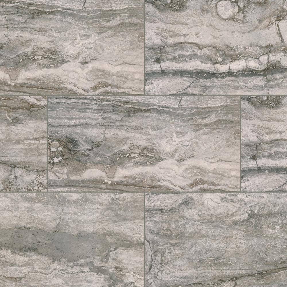 Balmira Smoke 12 in. x 24 in. Matte Porcelain Marble Look Floor and Wall Tile (512 sq. ft./Pallet) price history on PriceWatchPro